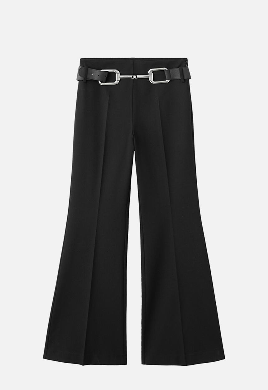 MANGO - Trousers sauvi - black