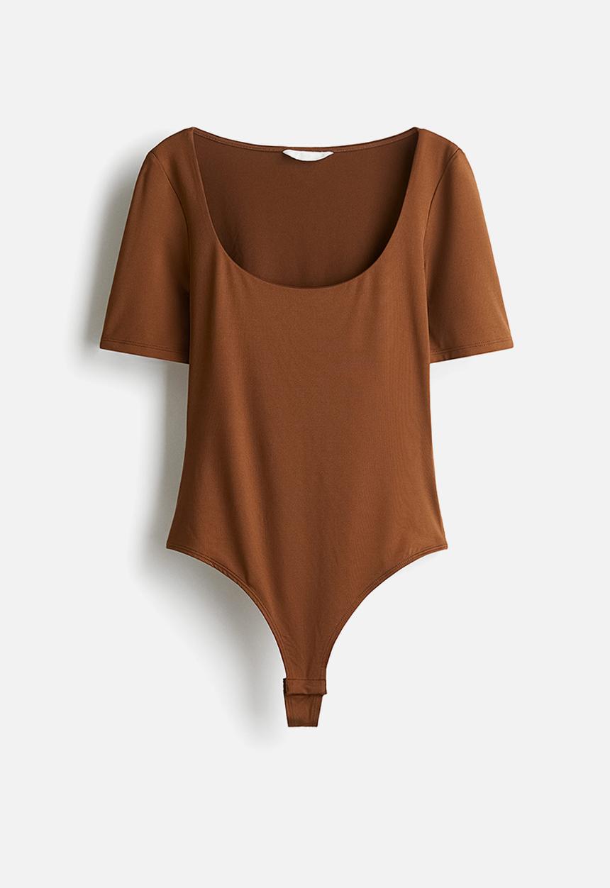 H&M - Scoop-neck thong body - brown