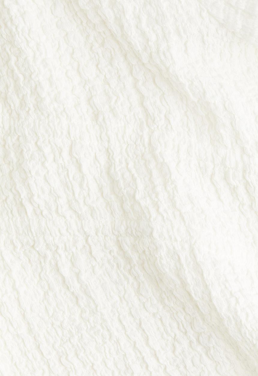 H&M - Crinkled tie-front top - white