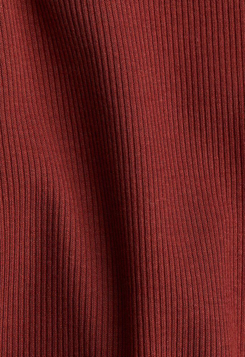 H&M - Ribbed boat-neck top -  rust red
