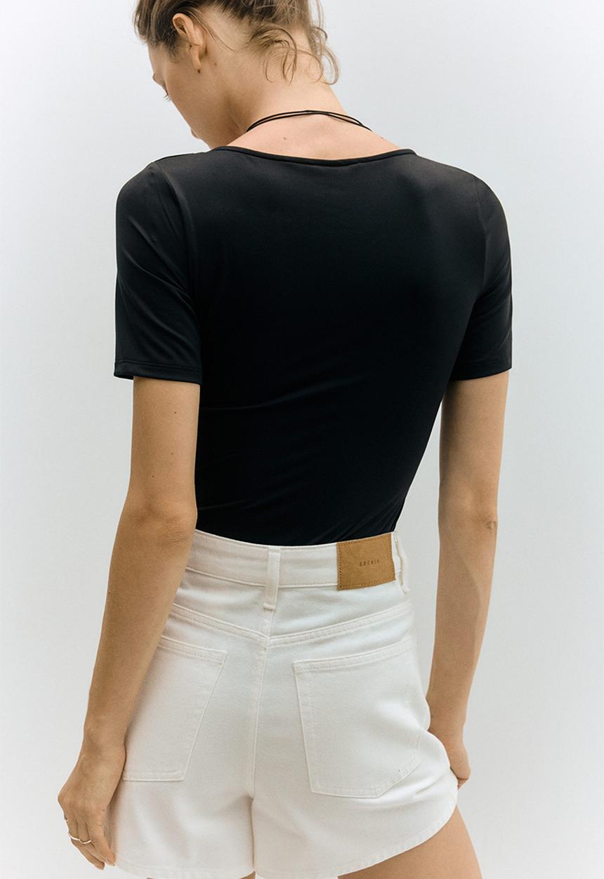 H&M - Scoop-neck thong body - black