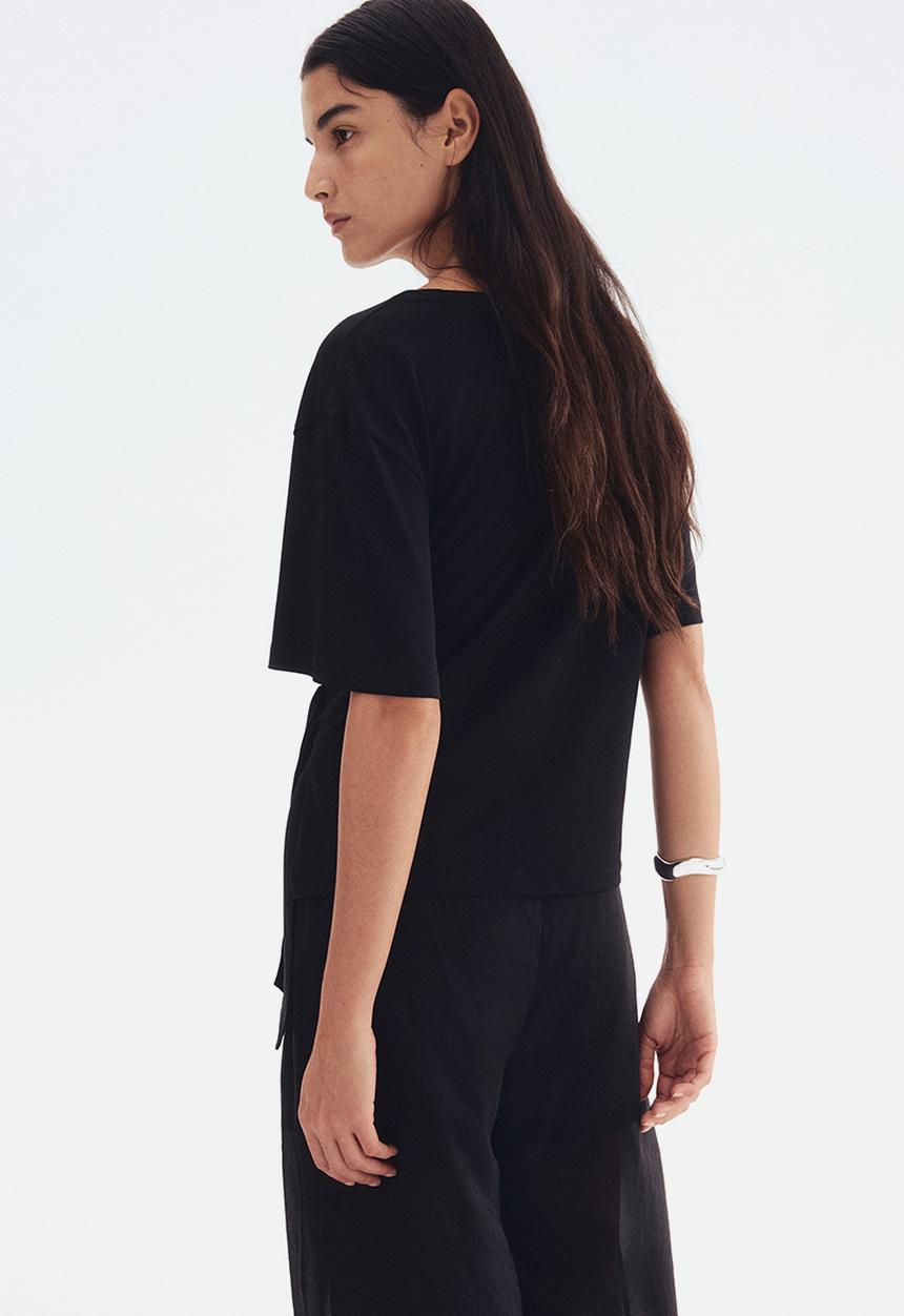 H&M - Tie-detail top - black