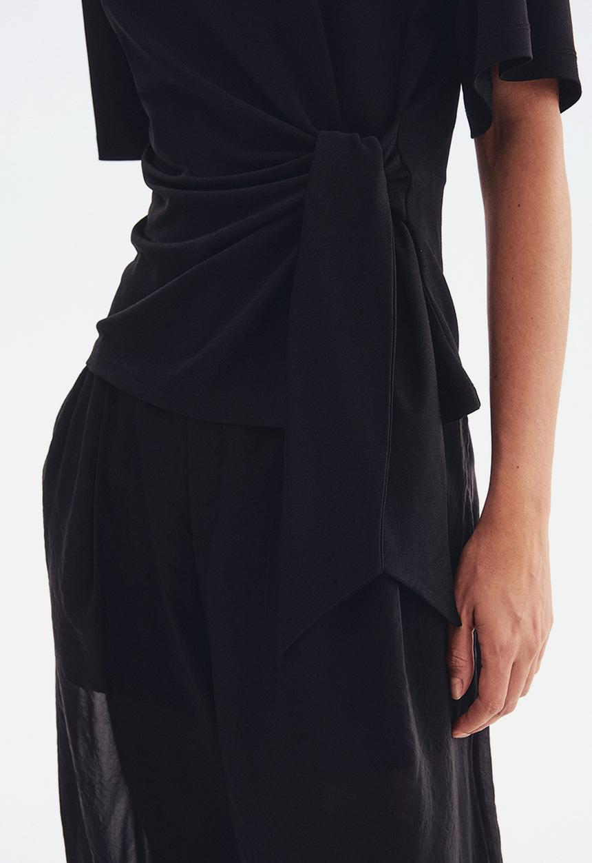 H&M - Tie-detail top - black