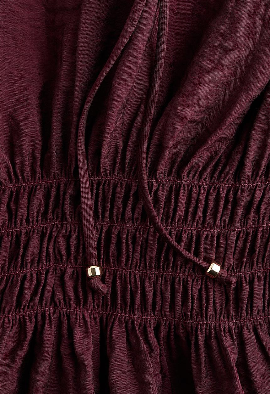 H&M - Smocked blouse - plum red
