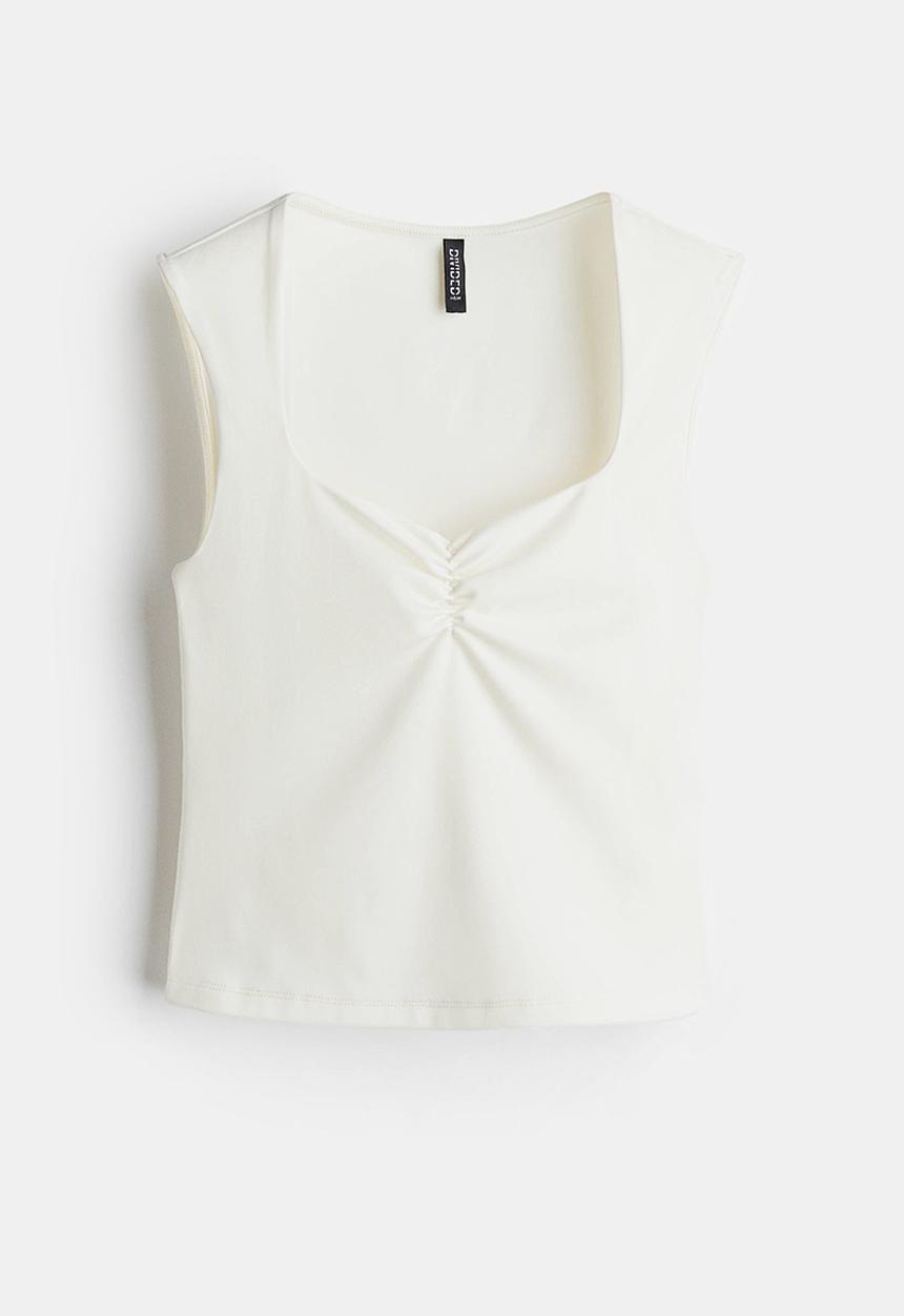 H&M - Gathered vest top - white