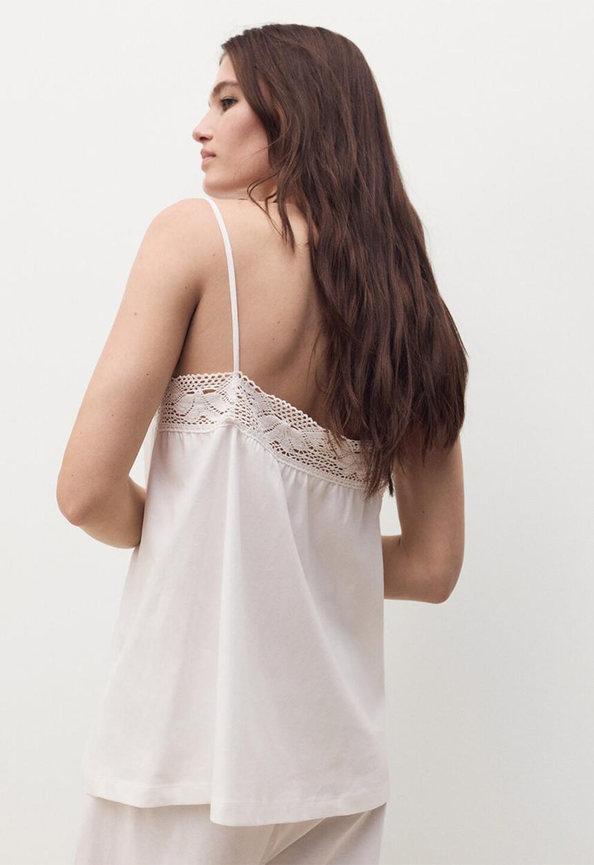 MANGO - Pyjama top mirna- white