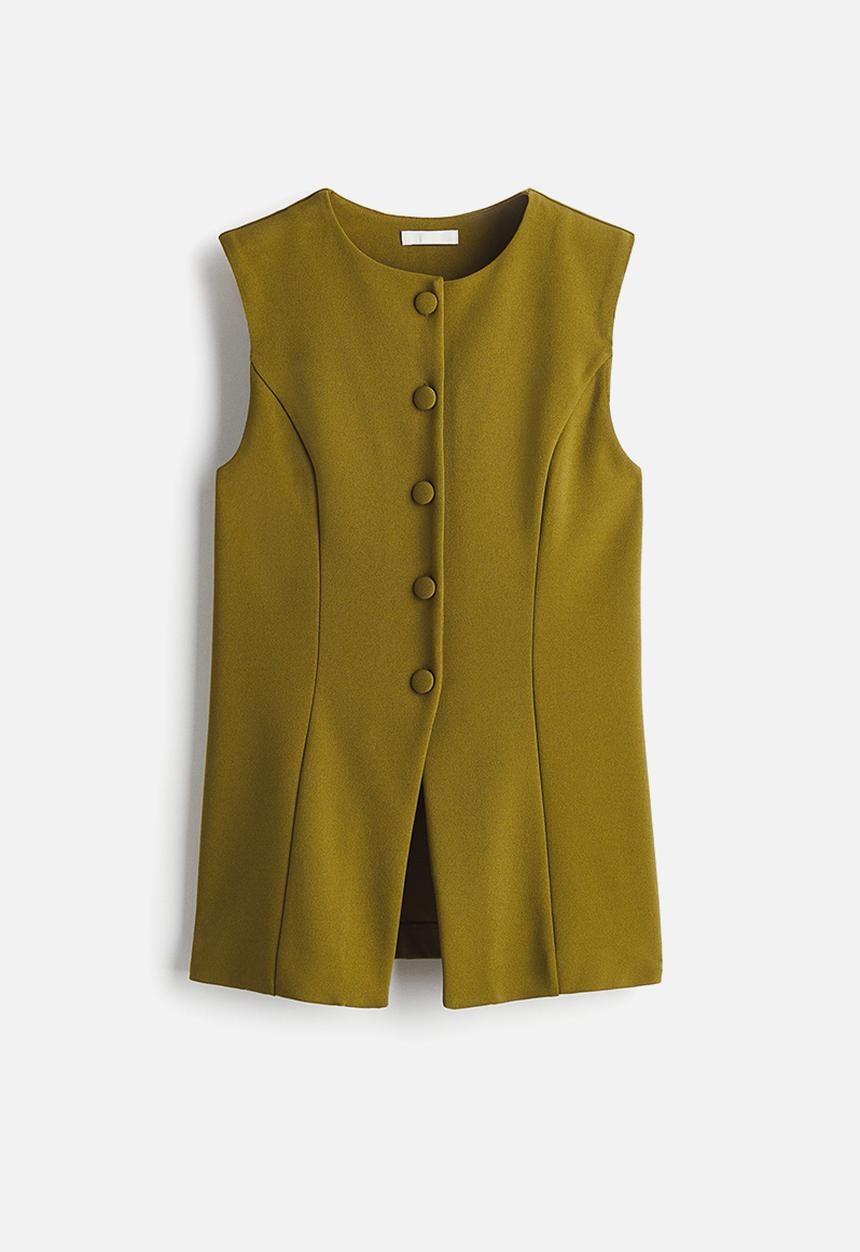 H&M - Ponte di roma waistcoat -  olive green 