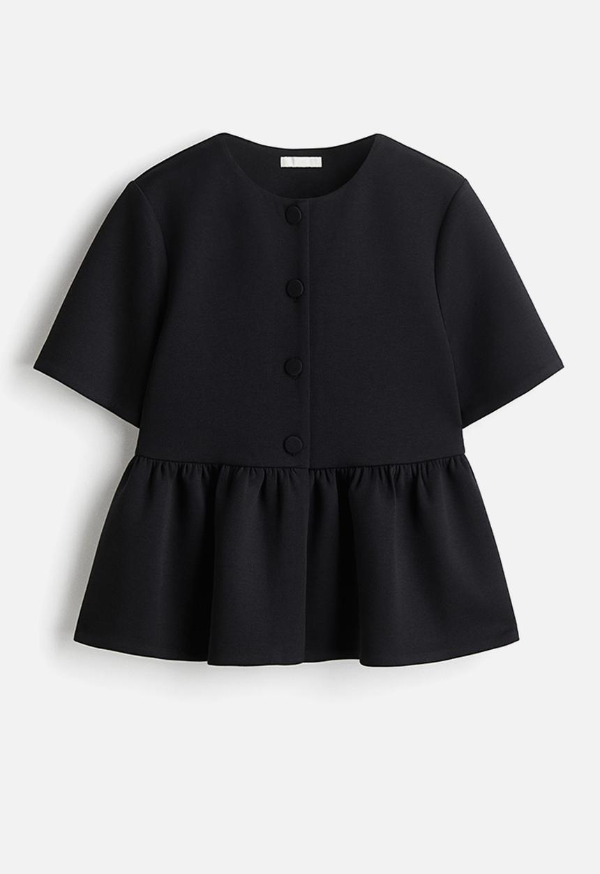 H&M - Scuba peplum top - black