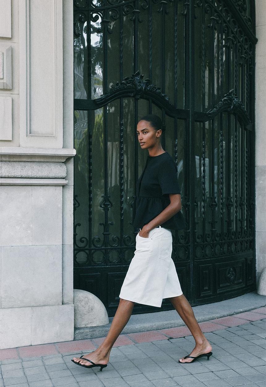 H&M - Scuba peplum top - black