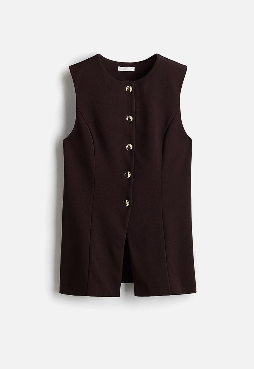 H&M - Ponte di roma waistcoat - dark brown