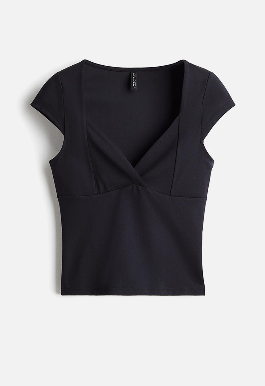 H&M - Cap-sleeved top - black