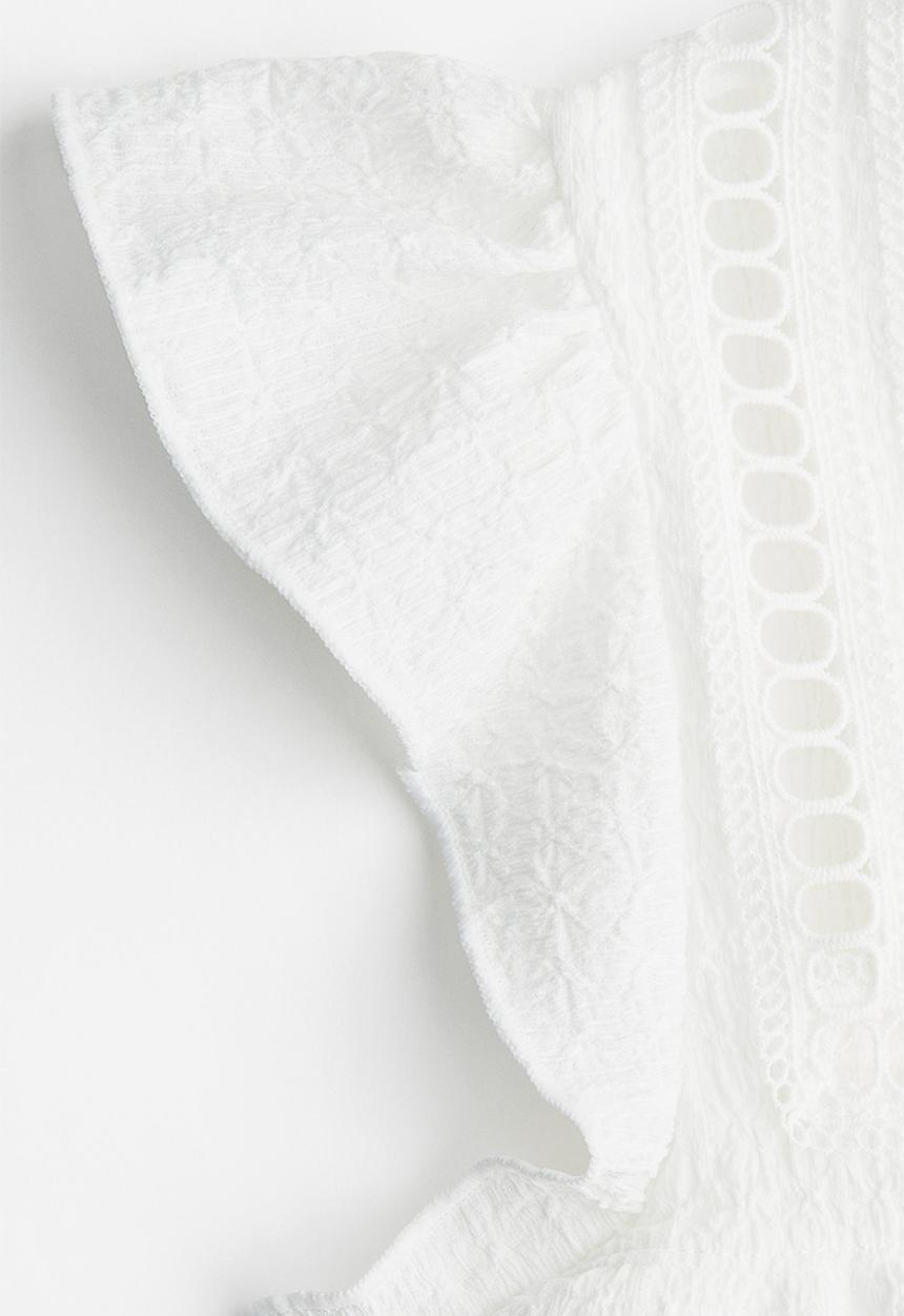 H&M - Textured jersey top - white
