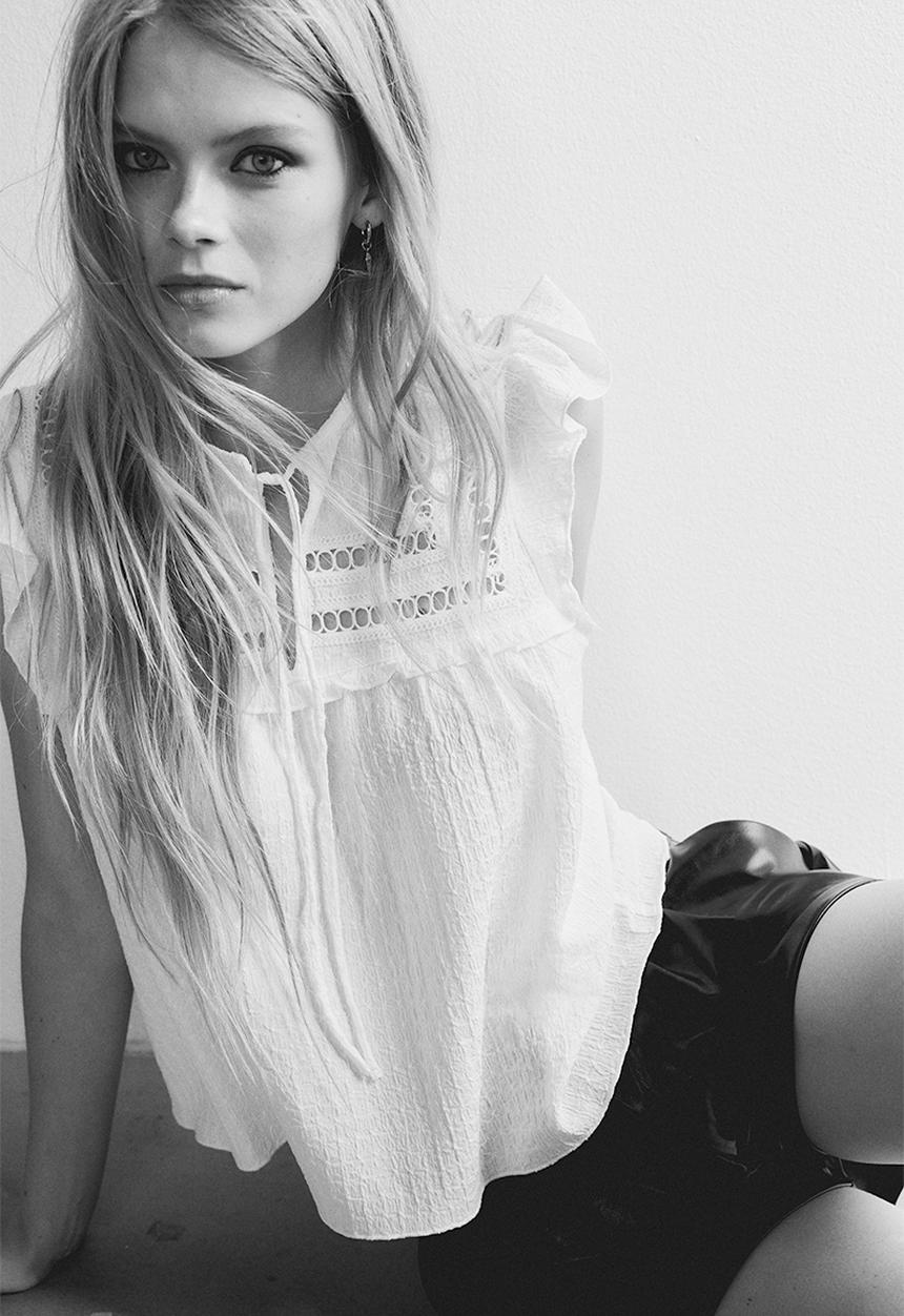 H&M - Textured jersey top - white