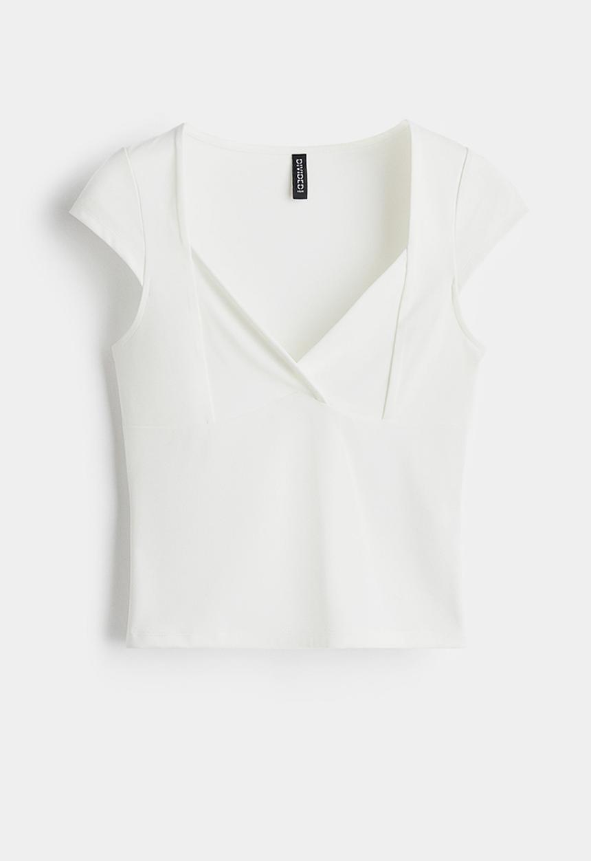 H&M - Cap-sleeved top - white