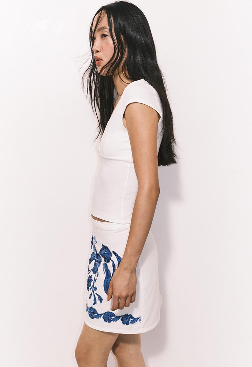 H&M - Cap-sleeved top - white