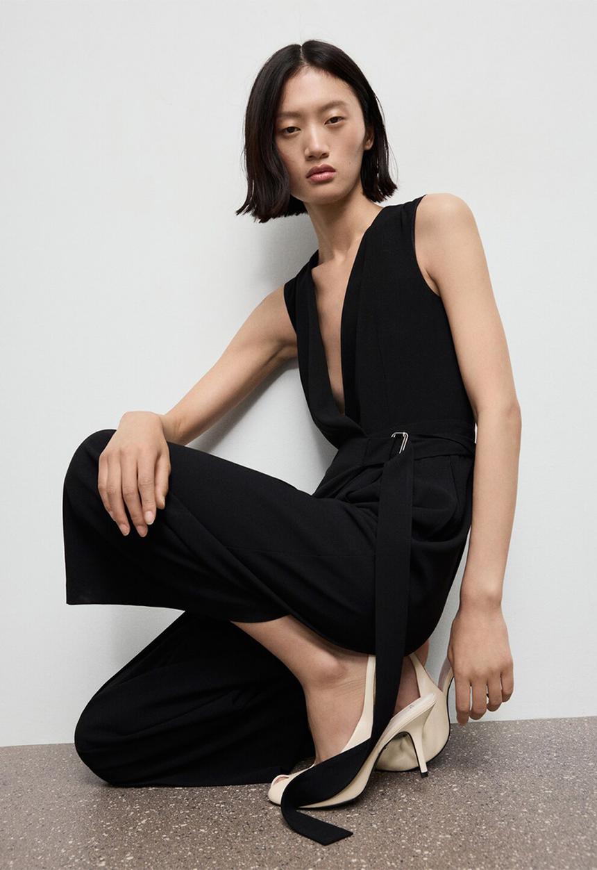 MANGO - Jumpsuit terry - black