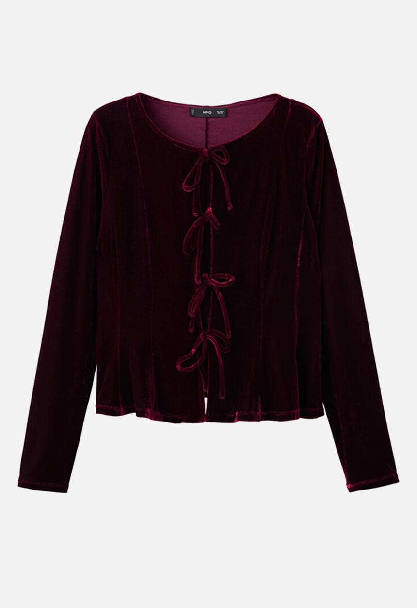 MANGO - Blouse xaranja - dark red