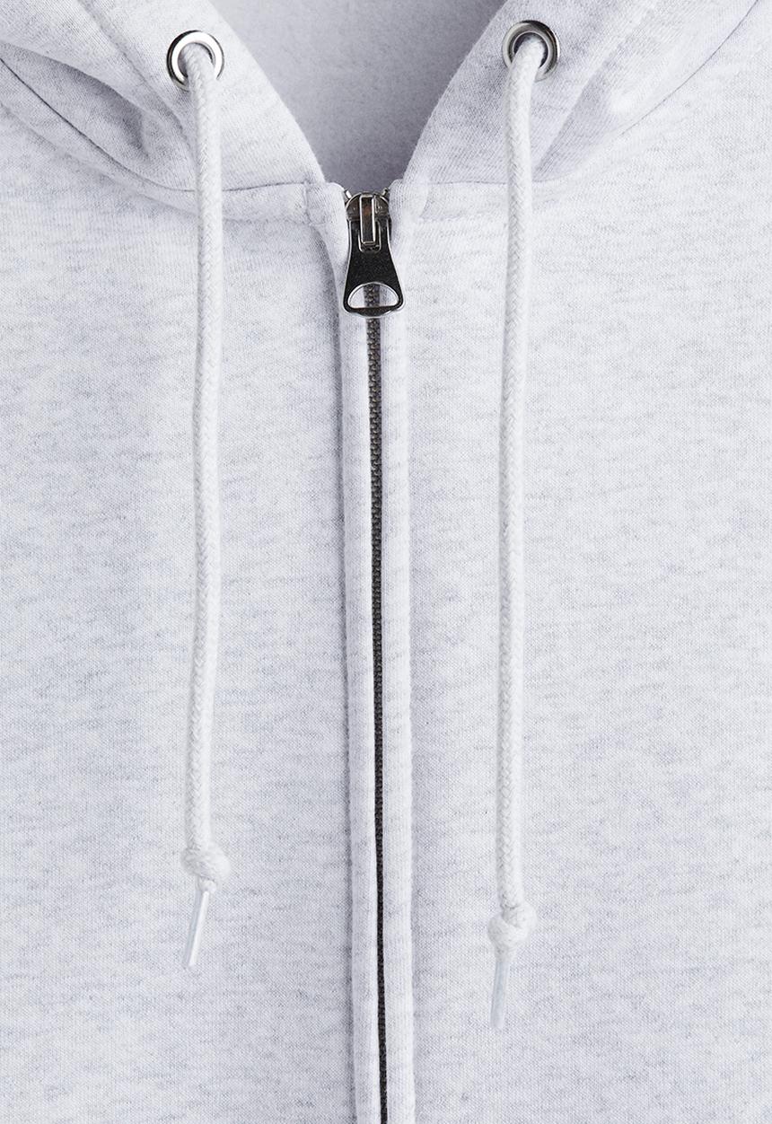 H&M - Oversized fit zip-through hoodie - light grey marl 