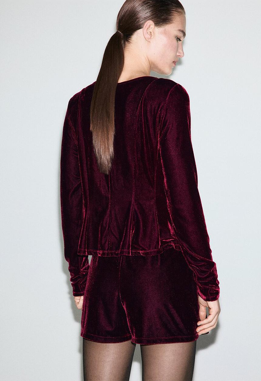 MANGO - Blouse xaranja - dark red