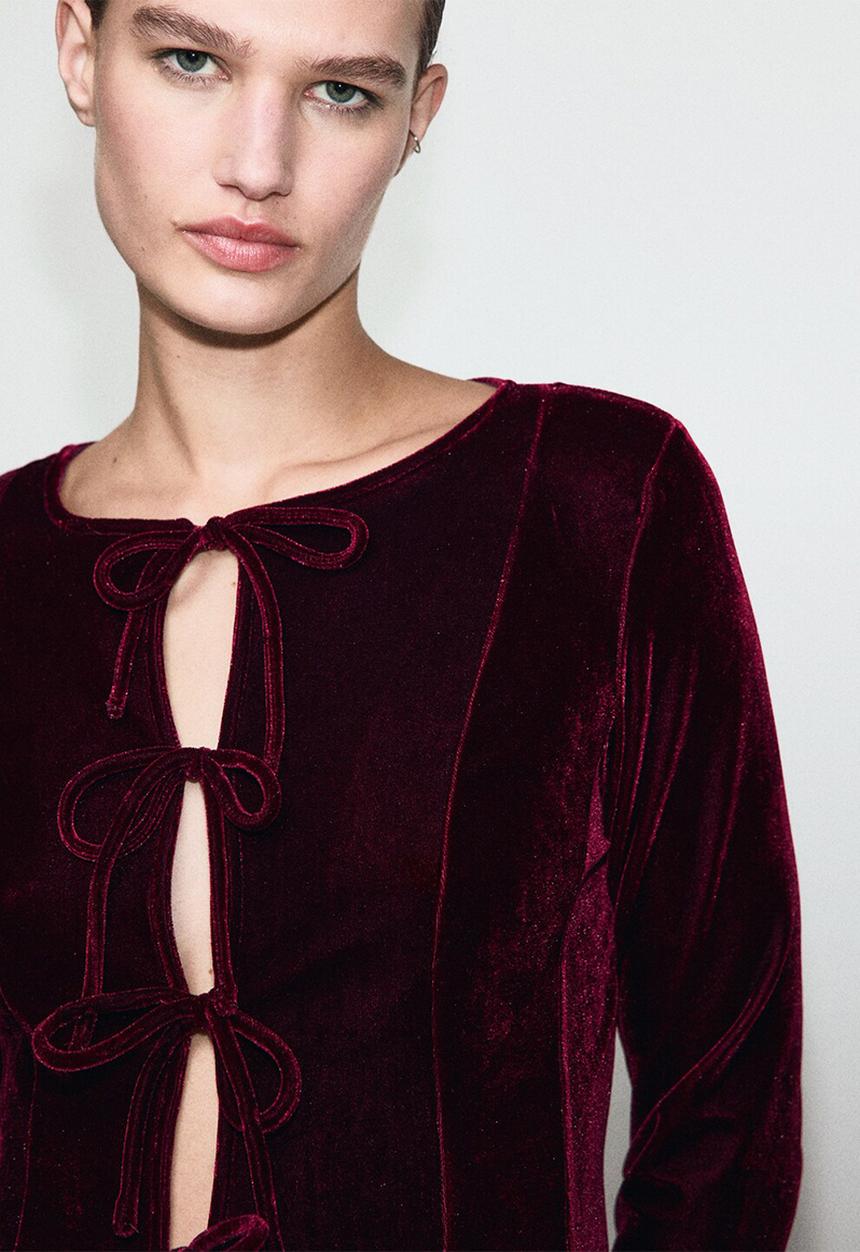 MANGO - Blouse xaranja - dark red