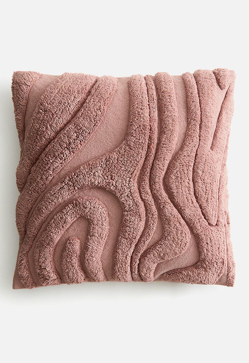 H&M - Patterned cotton cushion cover - dusty pink