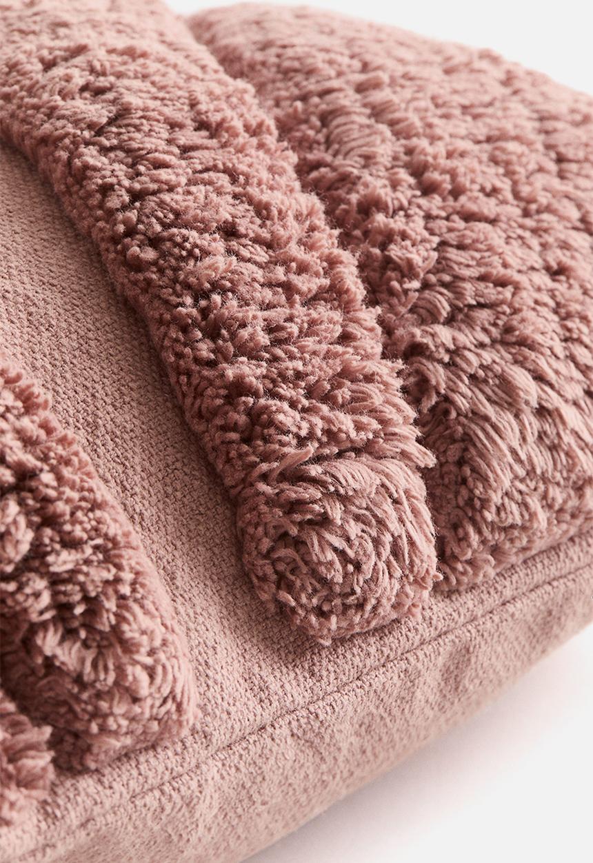 H&M - Patterned cotton cushion cover - dusty pink