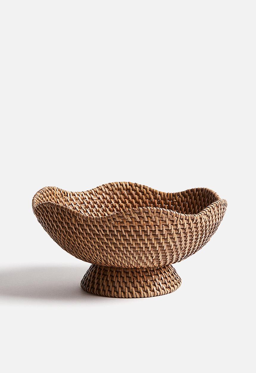 H&M - Footed rattan bowl - beige