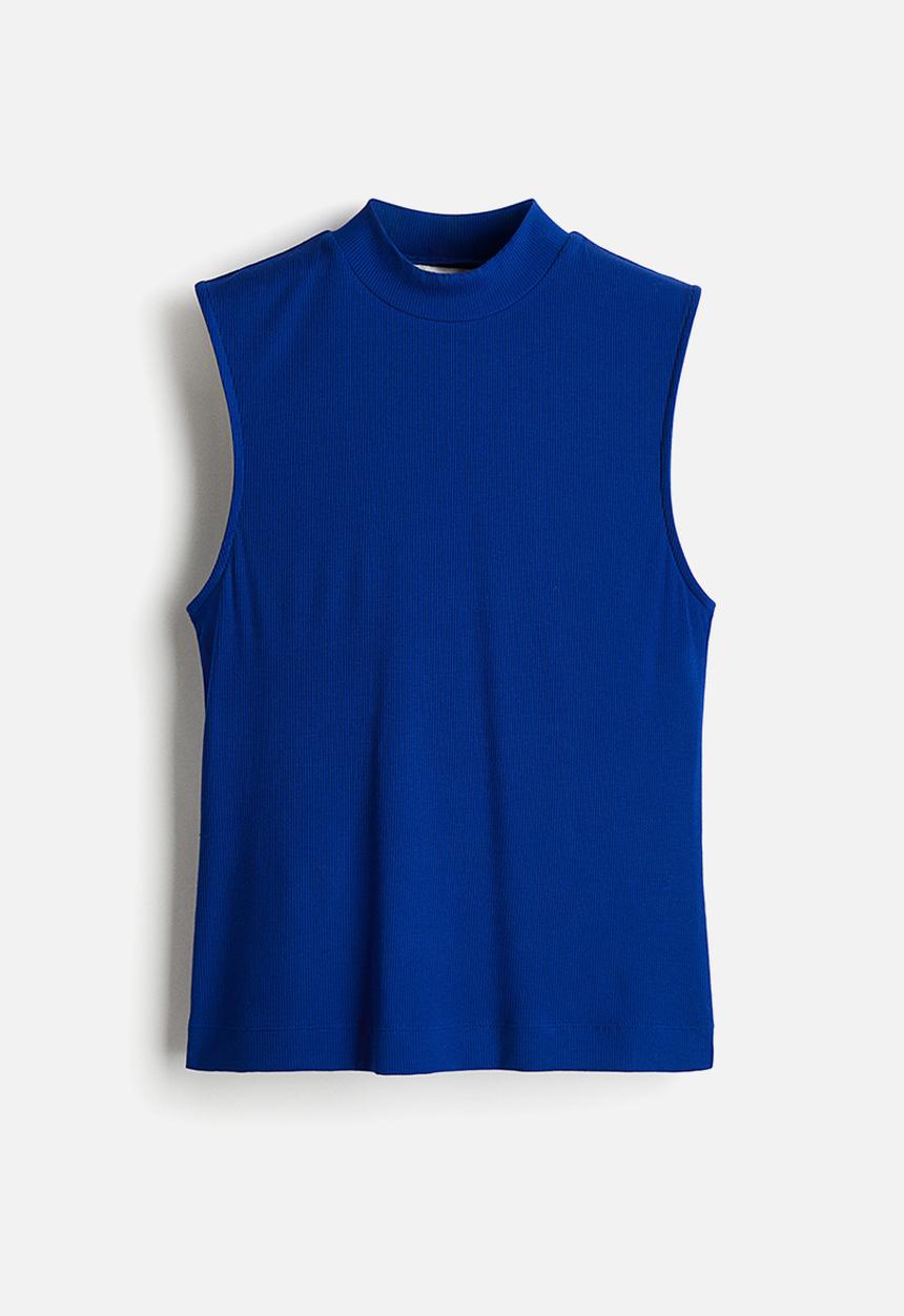 H&M - Stand-collar vest top - blue
