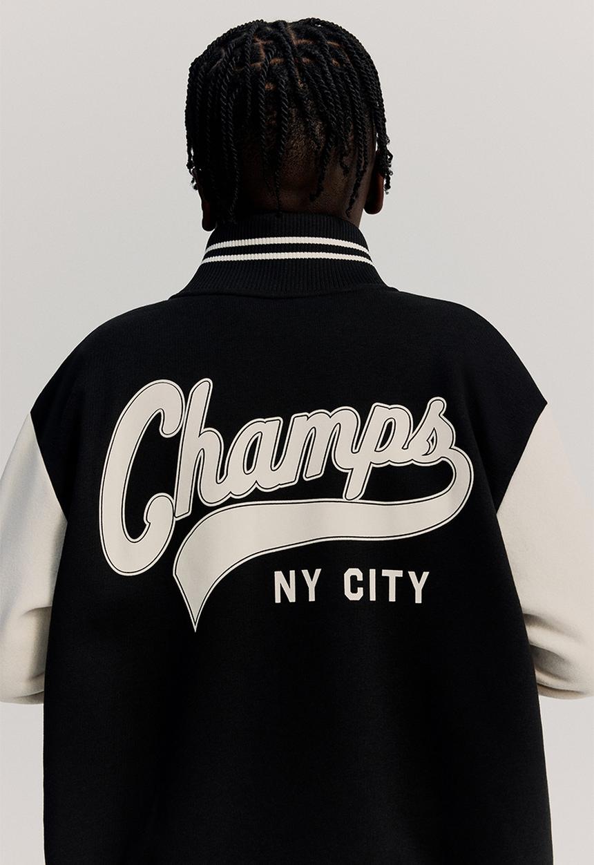 H&M - Loose-fit track jacket - black & white