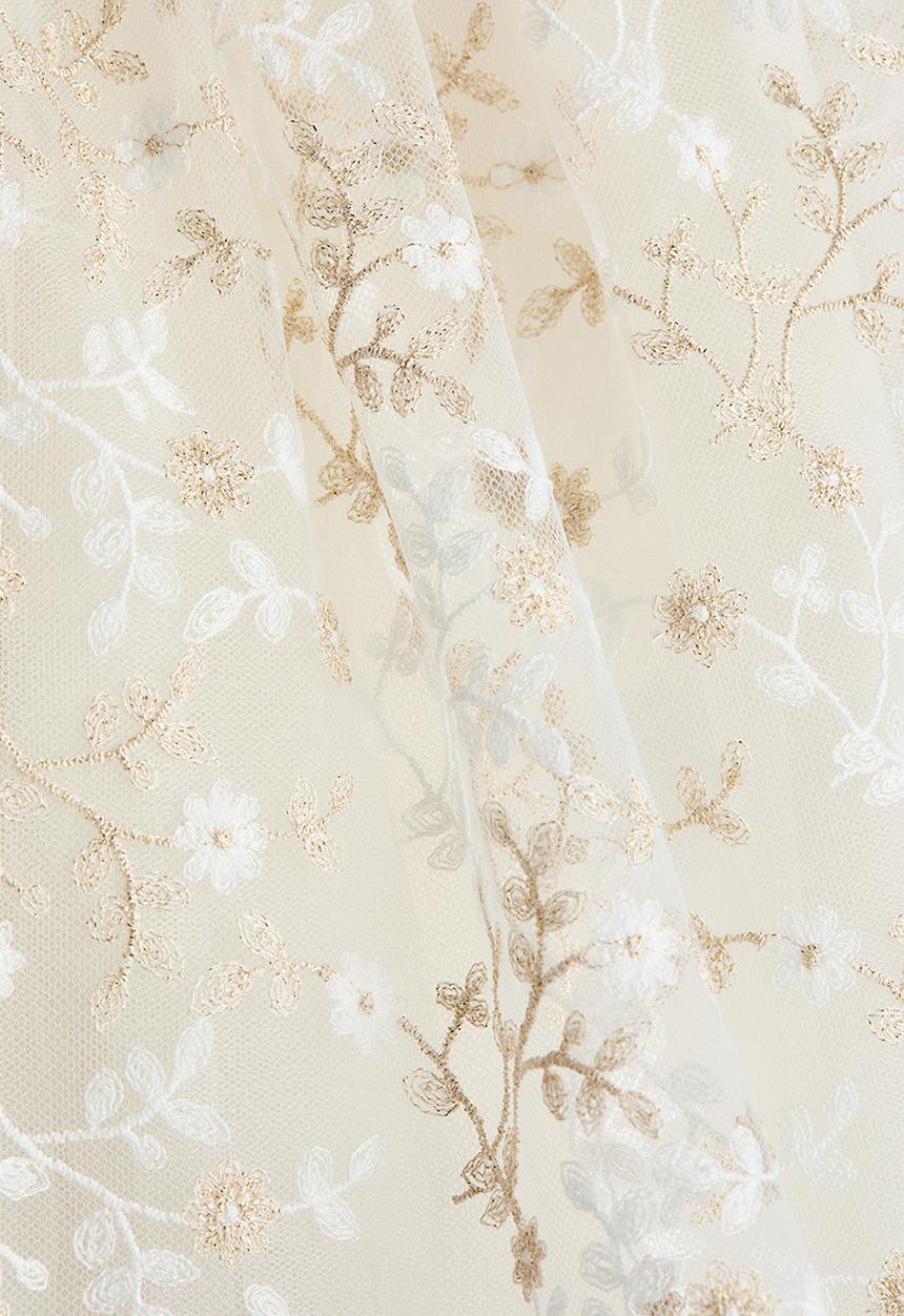 H&M - Embroidered tulle skirt - white floral