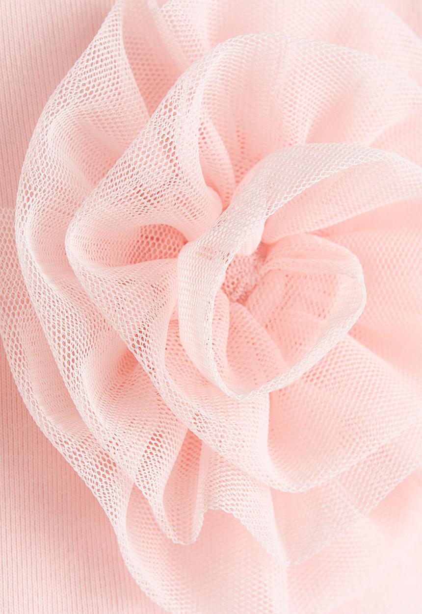 H&M - Tulle-appliqué top - light pink