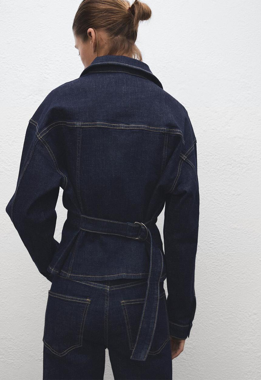 MANGO - Jacket flor - open blue