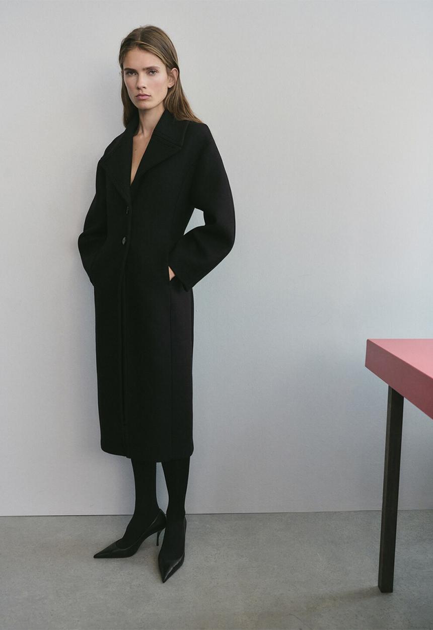 MANGO - Coat nohi - black
