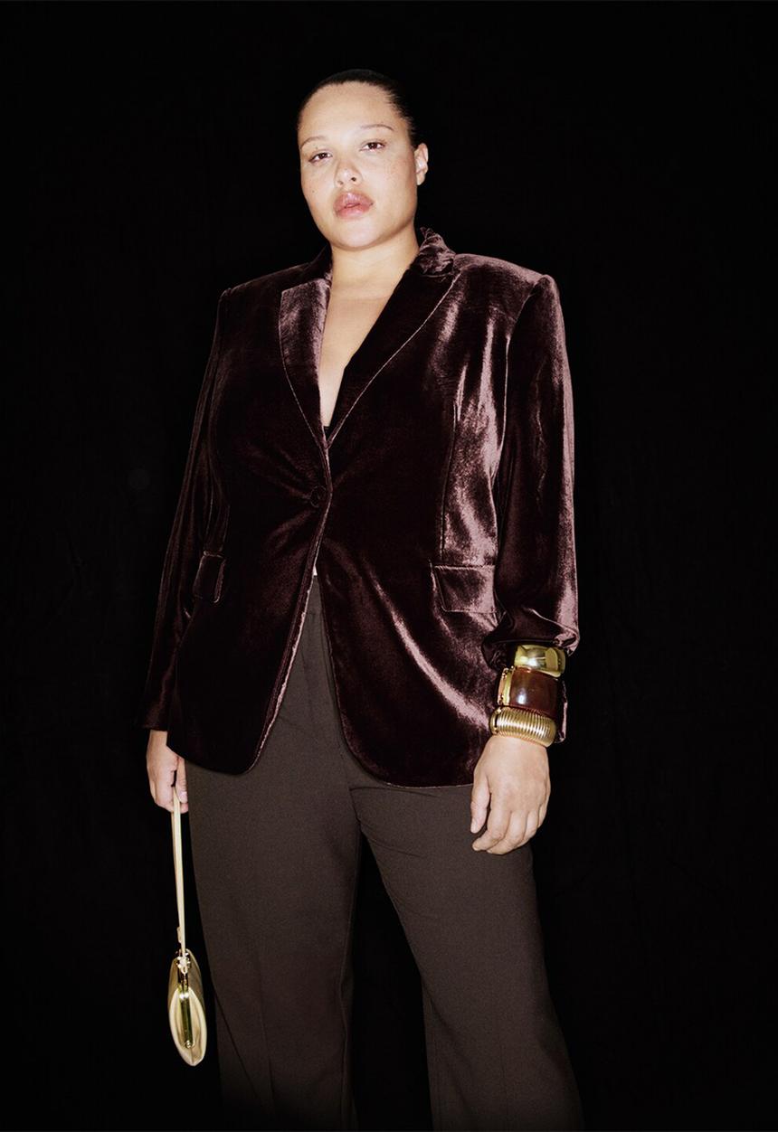 MANGO - Blazer combi - dark brown