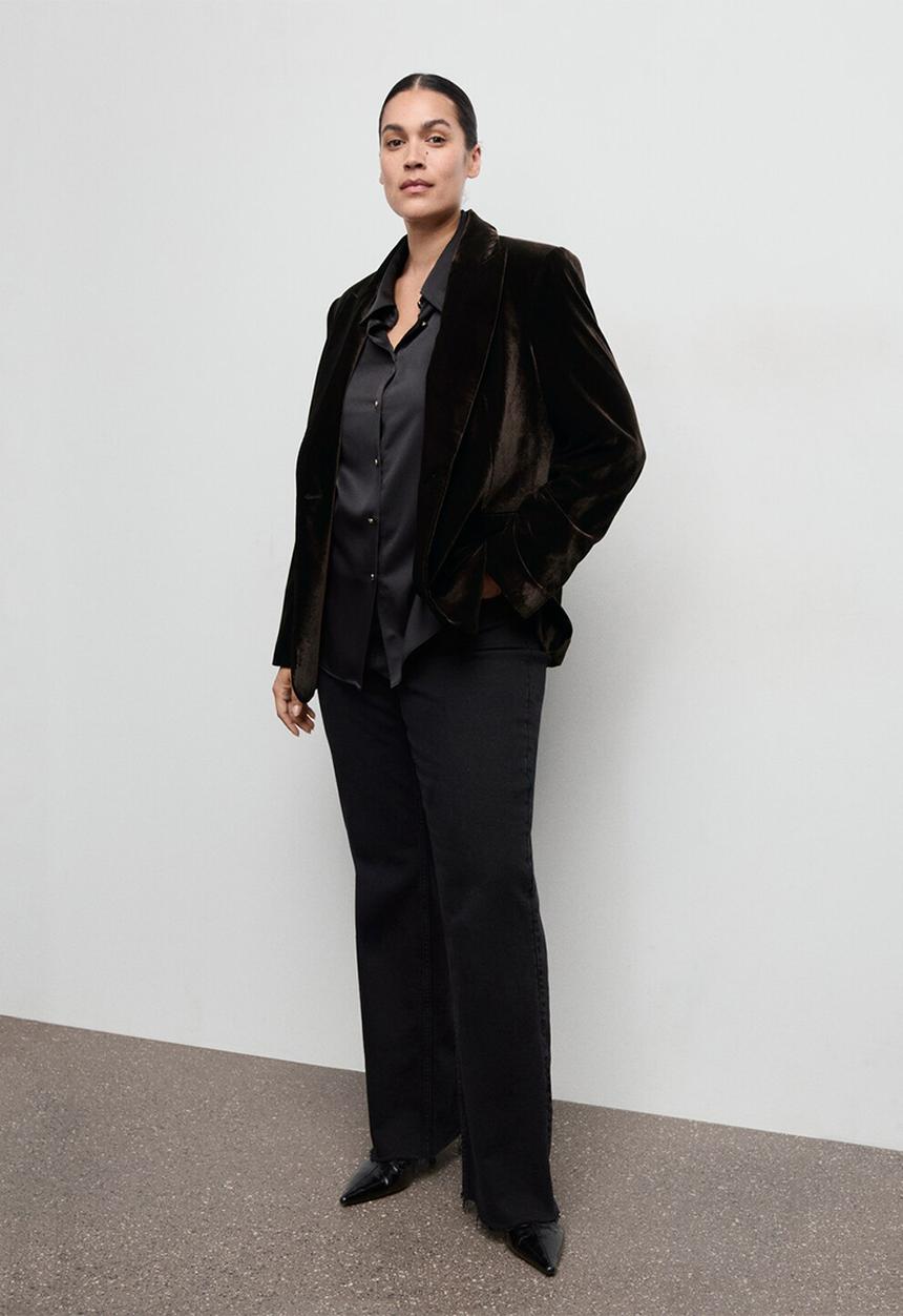 MANGO - Blazer combi - dark brown