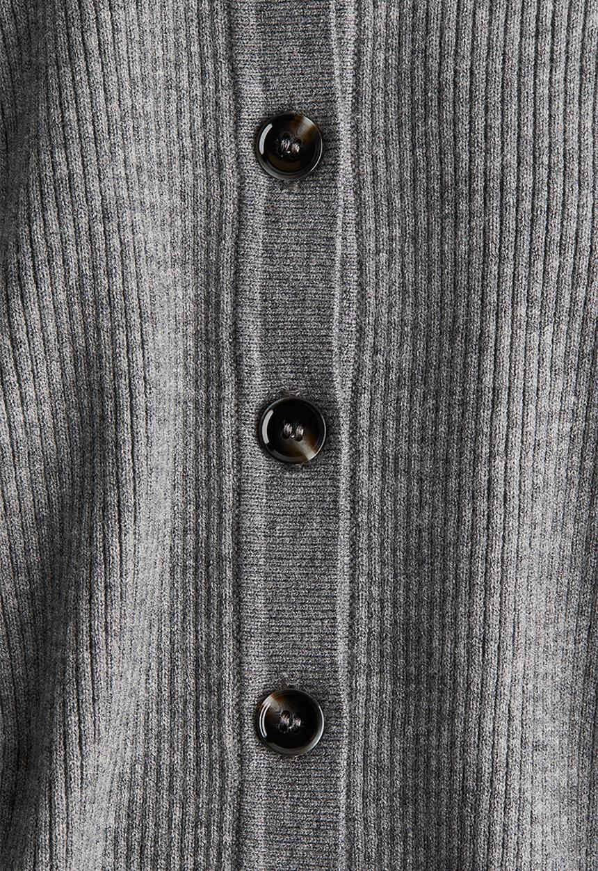 H&M - Rib-knit cardigan - grey marl