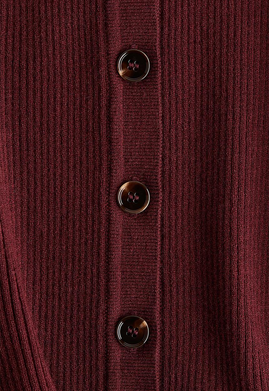 H&M - Rib-knit cardigan - burgundy