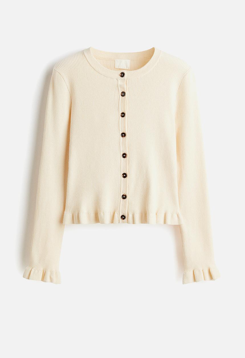 H&M - Rib-knit cardigan - cream 