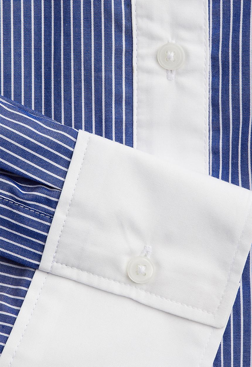 H&M - Oversized poplin shirt - blue/white striped