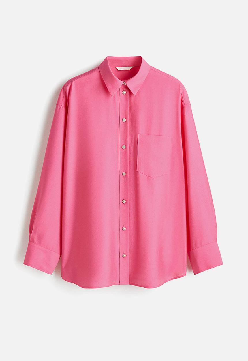 H&M - Oversized shirt - bright pink 