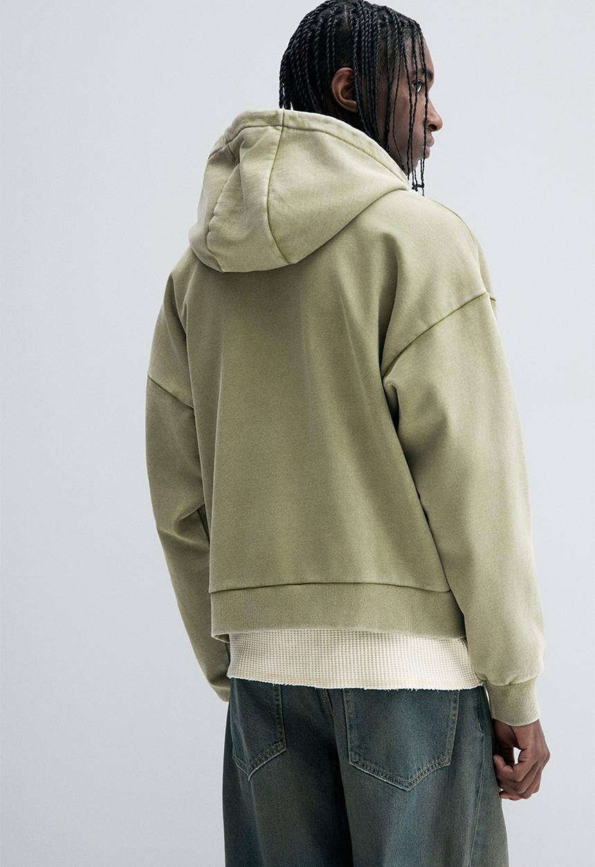 H&M - Oversized fit printed hoodie - green sunset