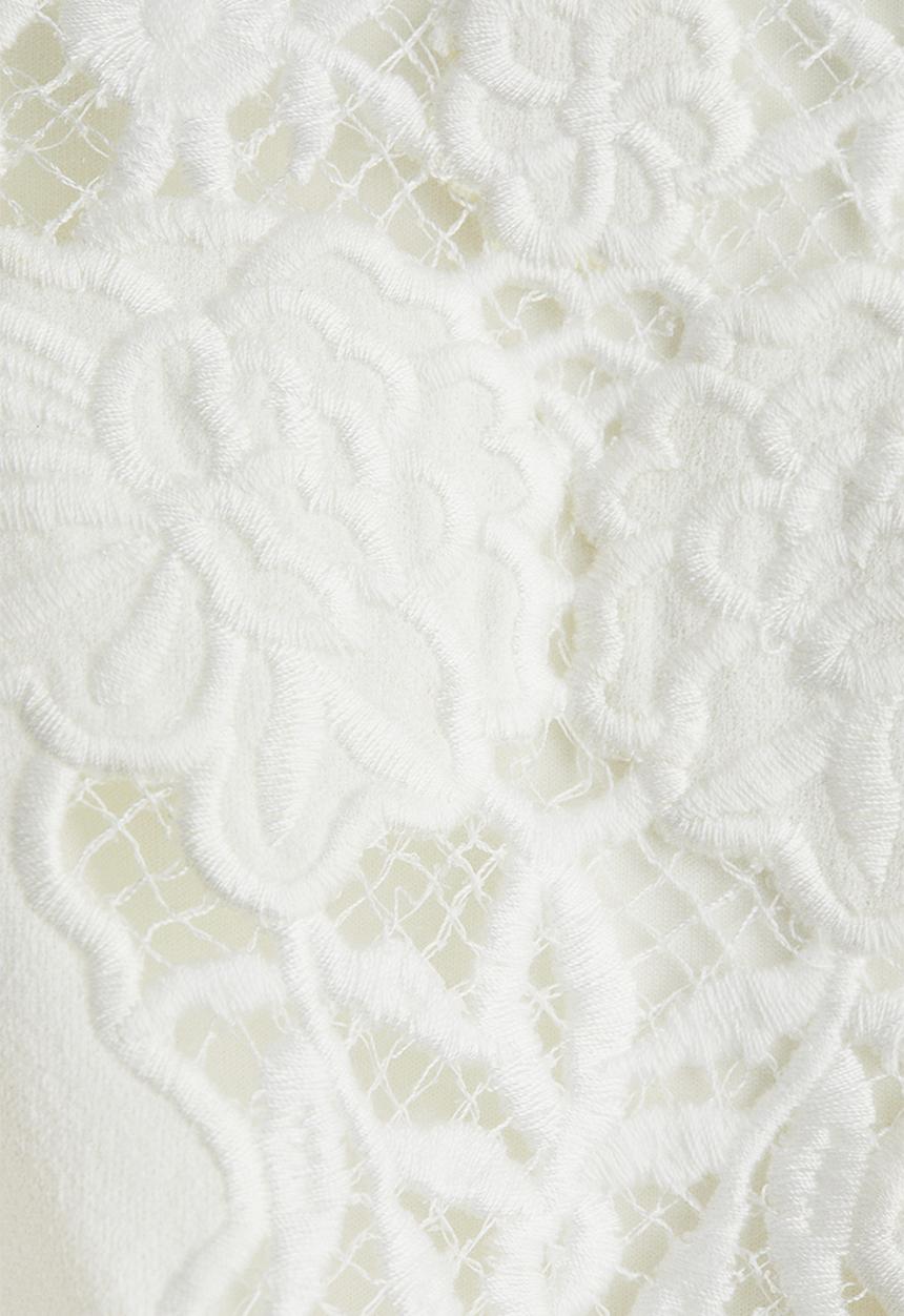 H&M - Embroidery-detail dress - white
