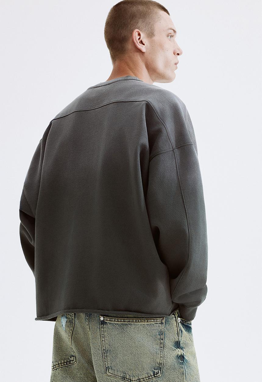 H&M - Oversized fit washed sweatshirt - grey ombre