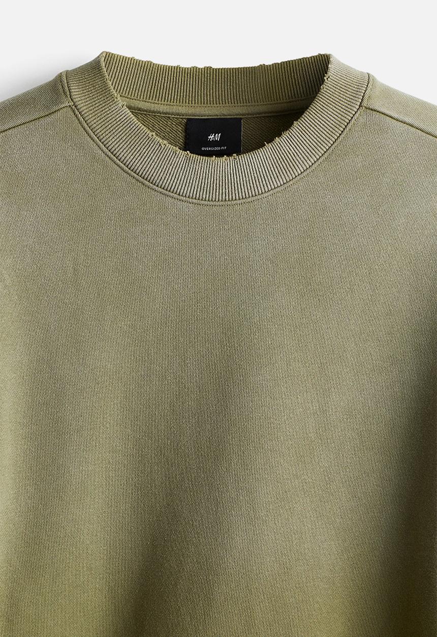H&M - Oversized fit washed sweatshirt - green