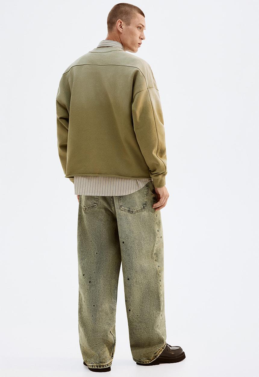 H&M - Oversized fit washed sweatshirt - green