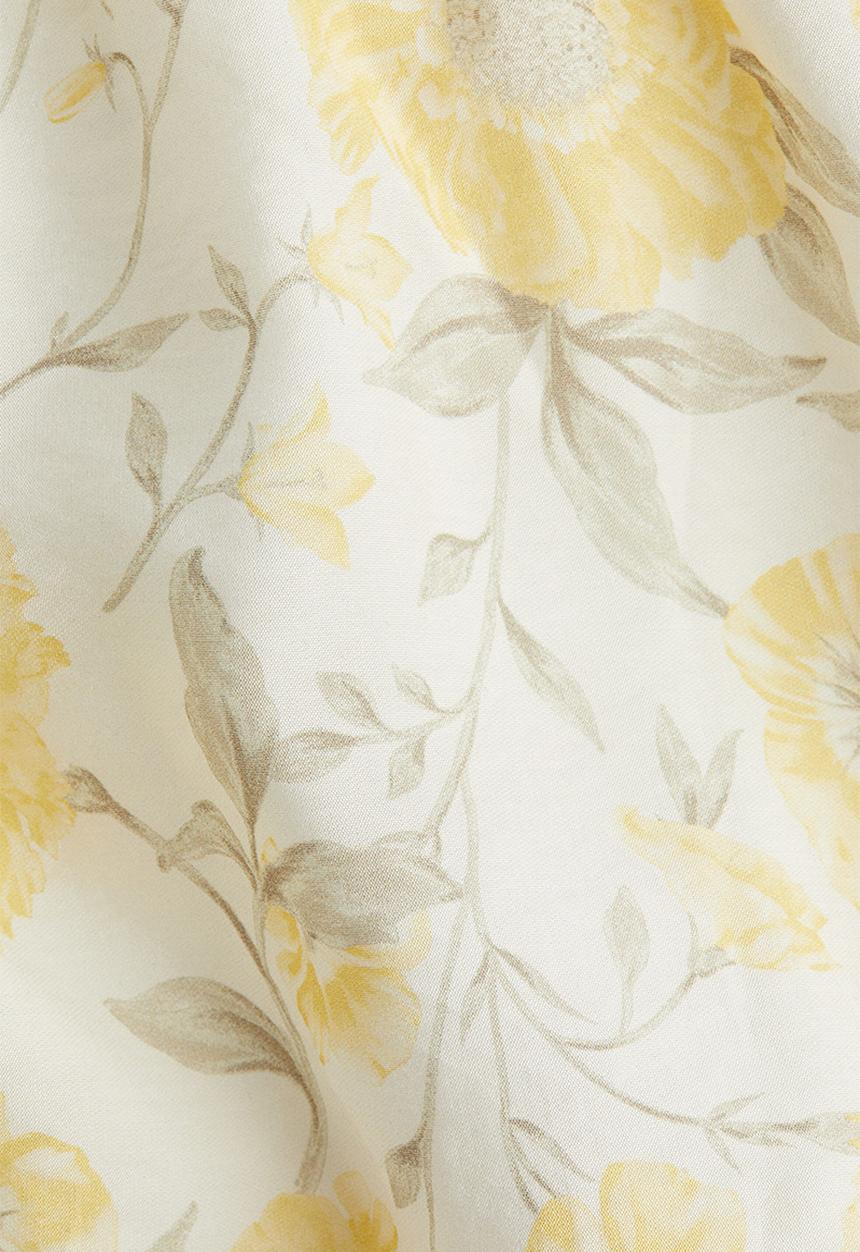 H&M - Frill-trimmed skirt -  white/yellow floral 