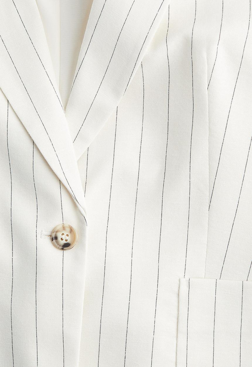 H&M - Fitted blazer - cream & pinstriped