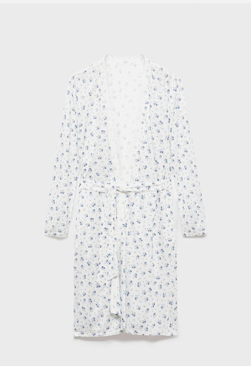 MANGO - Dressing gown ario- white