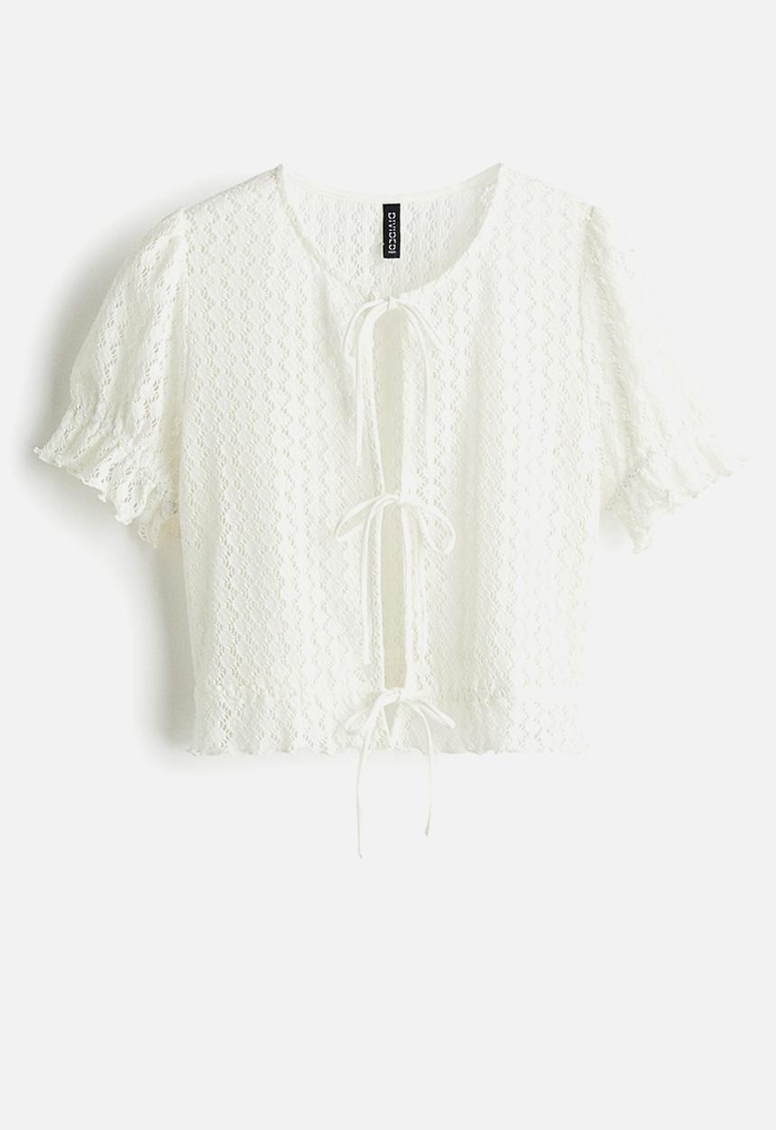 H&M - Pointelle-knit top - white