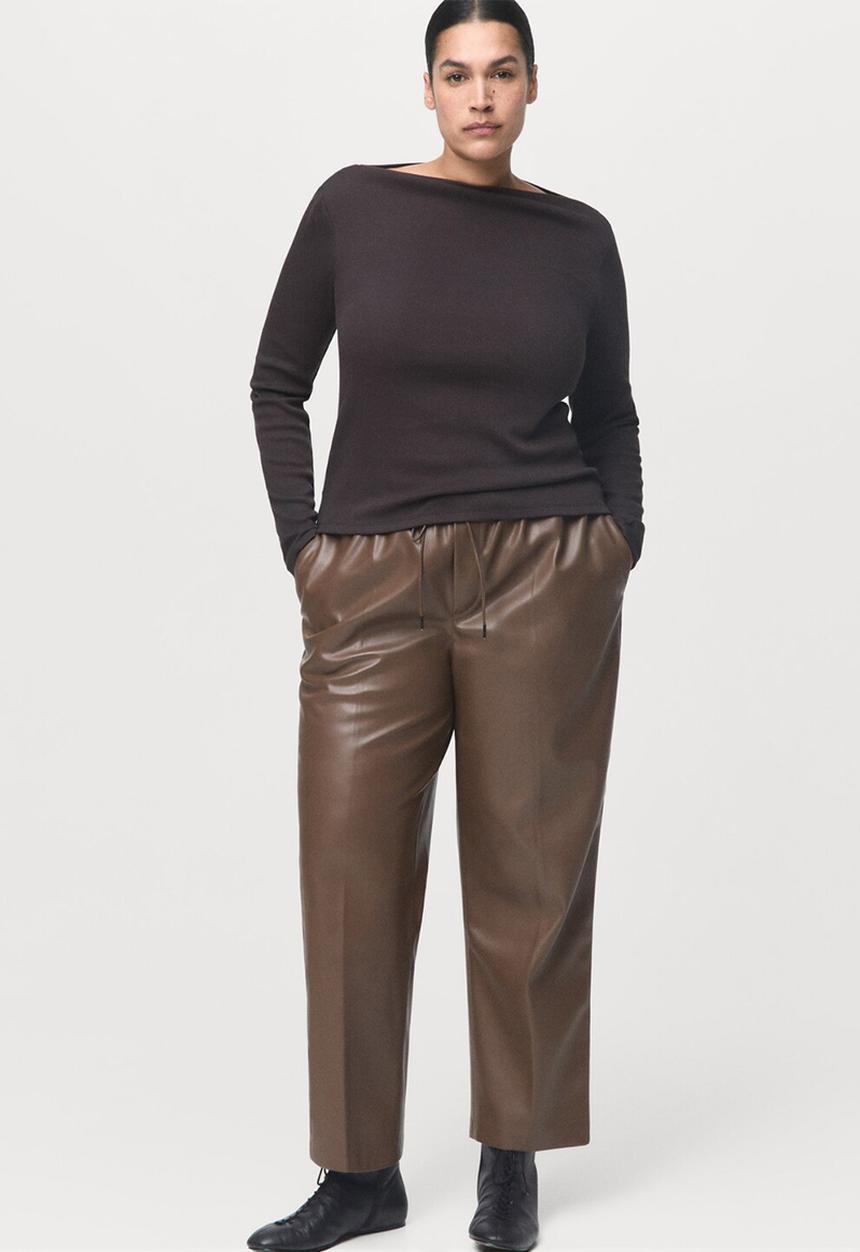 MANGO - Trousers apple - medium brown